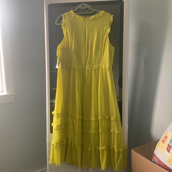 Citrus yellow ruffle spring sleeveless dress - Picture 8 of 8